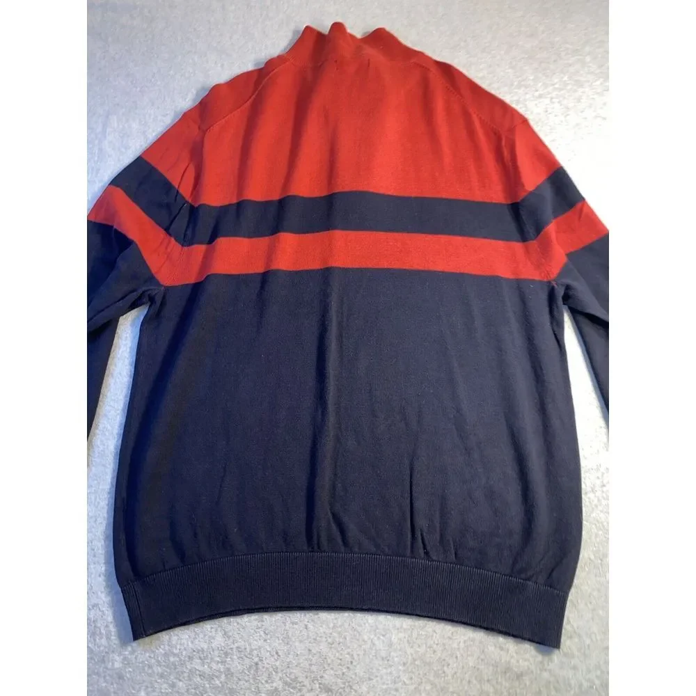 Men's Nautica 1/4 zip pullover size XXL‎ Red Black knit 100% cotton collared